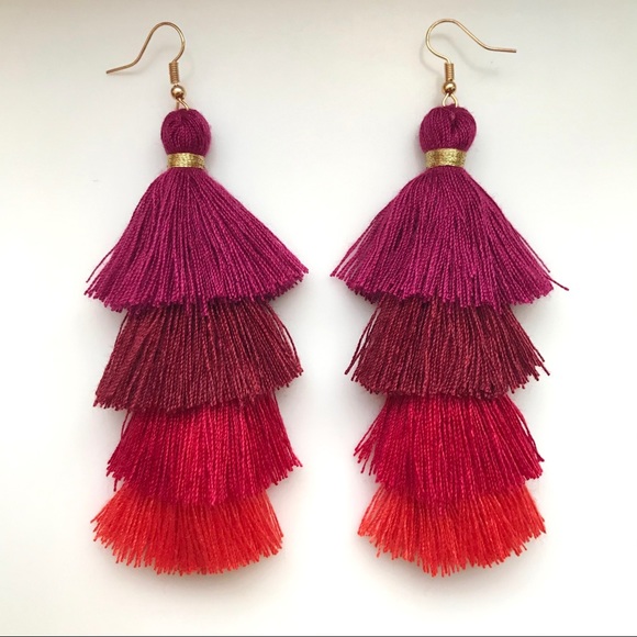 “Mi Amor” Boho Indie Cute Tassel Statement Earring - Picture 3 of 9